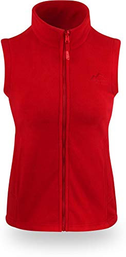 normani Damen Fleeceweste mit Stehkragen und extra winddichtem 280g fleece Farbe Rot Größe L