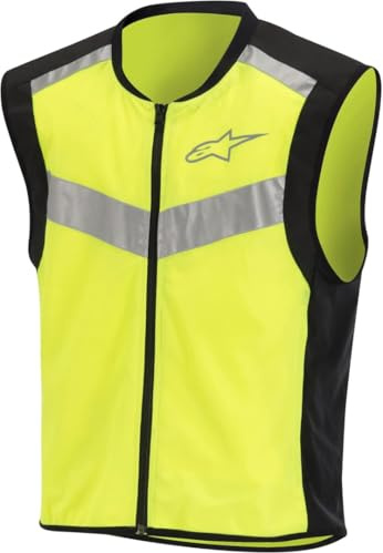 Alpinestars Schwarz Gelb Fluorescent Flare Motorrad-Sicherheitsweste (Small, Gelb)
