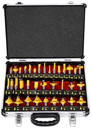 Set di Punte per Router Set di frese per legno Set di frese Utensili per la Lavorazione del Legno Set di frese per lavorazione del legno con scatola set 35 pezzi con e Custodia in Legno