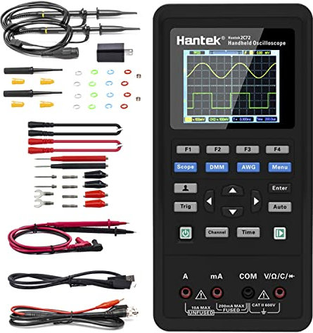 Hantek 2C72 Handheld Oscilloscope 70MHz Scope Multimeter 2 in 1 Multifunction Tester(2CH+DMM)