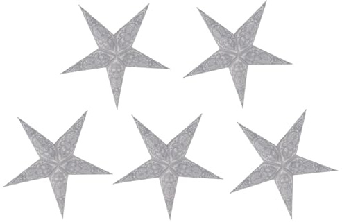 GURU SHOP 5 Stk. Papier Ministern Für Lichterkette, 20 cm, Faltbar, 5`er Set - Design 2