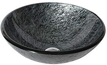 HomeLava Modern Rund Waschbecken Gehärtetes Glas Aufsatzwaschbecken 30 cm klein Spülbecken Becken mit Pop up Ablaufgarnitur (ohne Wasserhahn)