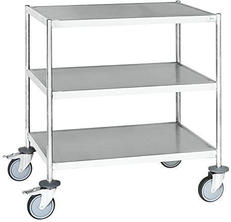 Edelstahl-Tischwagen mit 3 Böden 650 x 440 x 900 mm, Traglast: 200 kg, C3