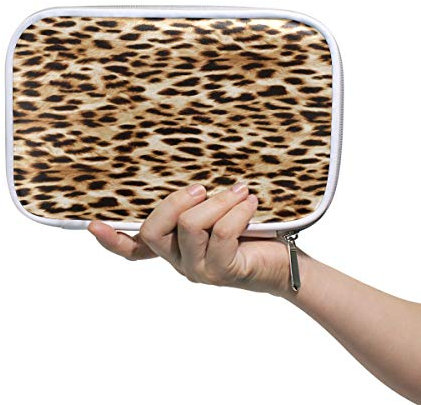 RXYY Federmäppchen Tier Leoparden Haut Muster, Halter Mäppchen Reißverschluss Schreibwaren Reise Beutel Bürste Kosmetik Stifttasche für Schule Mädchen Jungs