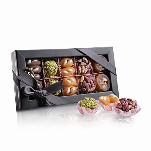 Palanci | Pralina Rayiha | Snack sani 200 gr | Mix di caramelle vegane | poco zucchero | albicocche secche, pistacchi, mandorle, noci sciroppate d'uva | Frutta secca | Regalo set regalo