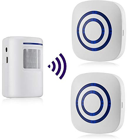 Détecteur de Mouvement Alarme, HommyFine Sirène Détecteurs de Mouvement Infrarouge-Sensor Alarme sans Fil PIR Set Détecteur de Mouvement