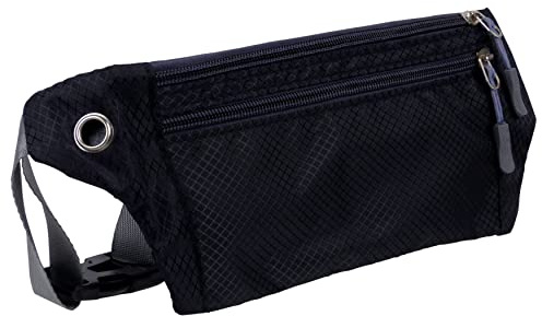 Red X Unisex smal diskret säkerhet midja pengabälte / påse, Svart
