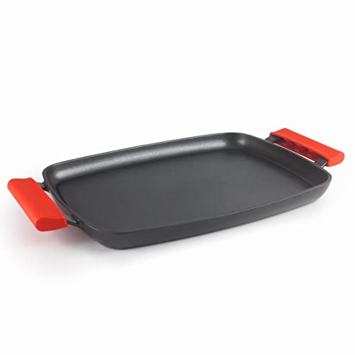 LACOR 24347 - Plancha Grill TitanFull, Aluminio Fundido, Antiadherente | En aluminio ligero, asados y a la plancha uniformes; antiadherente fácil de limpiar, libre de BPA, para tu cocina cada día