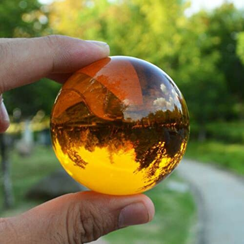 Raro trasparente K9 sfera di cristallo sfera fotografia puntelli soggiorno decorazione regali, ambra, 50 mm