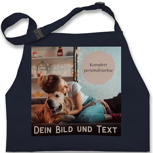 Kinderschürze Schürze Kinder Jungen Mädchen - Foto Bild Geschenk I Dein Bild und Text - 7-14 Jahre - Navy Blau - backschürze junge kinderbackschürzen selbst drucken fotos kochschürze