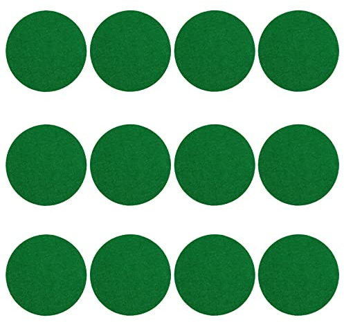 Kasteco 12 Pack Self Adhesive Air Hockey Mallet Felt Pads, Green, 94mm (green-12 Pack)