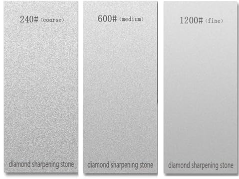 3 PCS Diamond Sharpening Stone Diamond Knife Sharpener Plate Honing Whetstone for Knives Chisel (240#+600#+1200#)