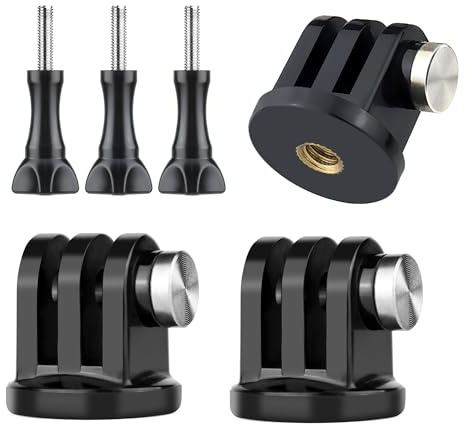 GEPULY 6PCS 1/4'' Mini Tripod Mount Adapter, 1/4-20 Thumbscrew for GoPro Hero 13/12/11/10/9/8/7/6/5/4/3 DJI OSMO Action AKASO Insta360 for Tripod Selfie Stick Monopod and DSLR Camera Flash