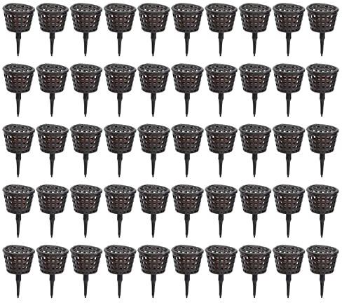 HEEPDD Panier d'Engrais pour Orchidées et Bonsaïs, Lot de 50, Boîte de Fertilisation en Plastique avec Couvercle