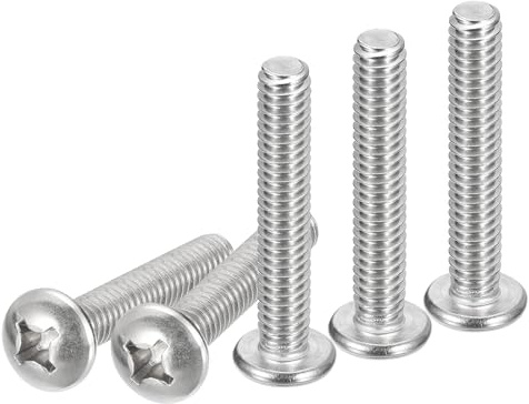 DTGN 10 Stück 1/4-20x1-1/2 Pan Head Maschinenschrauben Phillips-Antrieb | 304 Edelstahl, UNC Vollgewinde, helle Oberfläche, Schrauben Bolzen Set