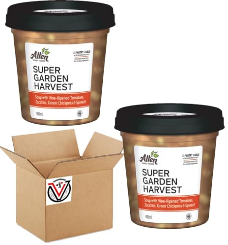 Super Garden Harvest Soup 400g - Delicious blend made with vine-ripened tomatoes, zucchini, green chickpeas and spinach | Suitable for Vegans | VIMIX (02 Packs)
