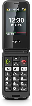 Emporia Talk Glam- Telefono cellulare a conchiglia - Tasti grandi - Ampio schermo a colori - Tasti chiamata rapida - Pulsante emergenza (Italia)