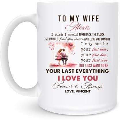 Stoneware Coffee Mug to My Wife Ceramic Mug Reusable Drinking Cup Personalized Jumbo Mug for Beer Tea 330Ml