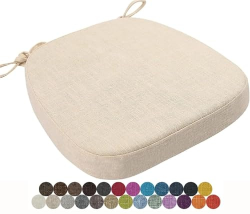 seokor Chair Cushion Kitchen, Memory Foam Chair Pads, 40x38/43x40/43x42cm with Ties Non-Slip Chair Pads，Outdoor Indoor Seat Cushion for Dining Office Garden Chair(Color2,40x38x8cm)