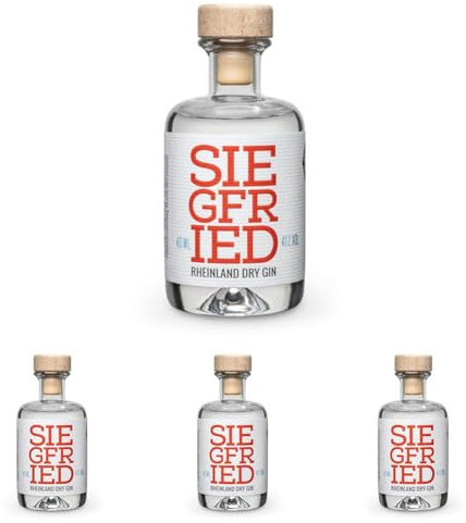 Siegfried Rheinland Dry Gin | Weltweit ausgezeichneter Premium Gin | Micro-batch Gin mit 18 Botanicals | Regionalität und Weltklasse | 41% Vol. | 40ML (Packung mit 4)