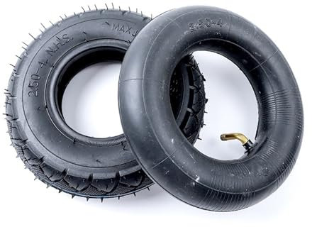 2.50-4 Reifenschlauch 2.50 * 4 Luftreifen, für Handkarren, Mehrzweckkarren, Rasenmäher, Schubkarren, Rollwagen, Motorroller (Farbe: Innen- und Außenreifen)