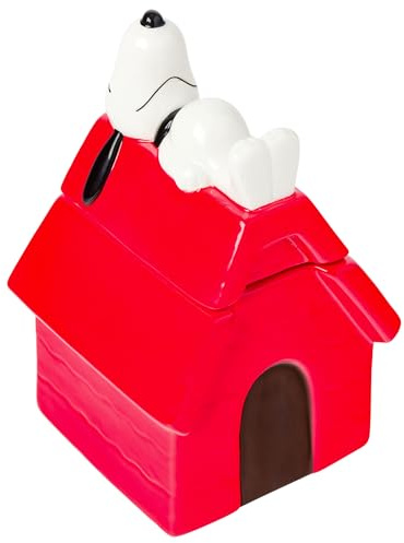 Silver Buffalo Peanuts Snoopy Dog House 3D-geformte Keramikdose für Kekse, Snacks, Süßigkeiten (klein)