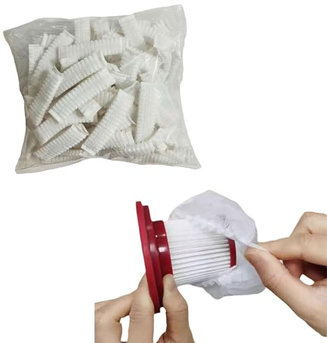 HFLWYWD Set di 50/100 filtri per aspirapolvere, filtro a cartuccia per aspirapolvere, copertura in rete non tessuta, per aspirapolvere a mano