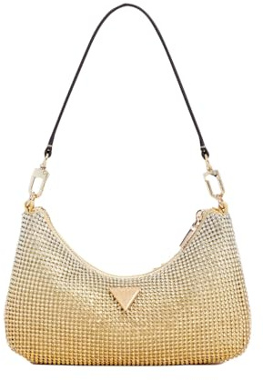 GUESS Zalina Mini Top Zip Shoulder Bag Gold