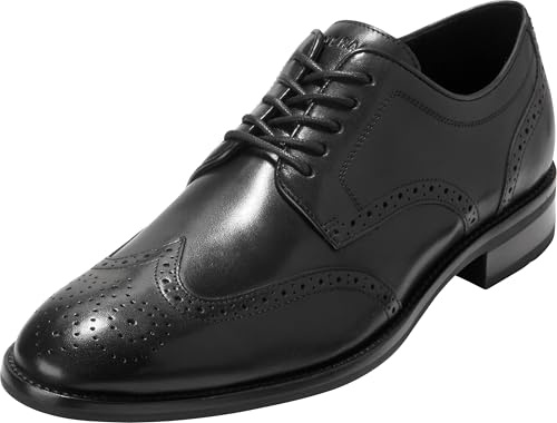 Cole Haan Men's Lenox Hill Wingtip Oxfords, Black/Black/Black, 12-M US
