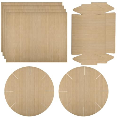 8 Hojas Papel de Hornear Reutilizable OctBird, Antiadherente para Horno, Lavavajillas, Microondas (Corte Libre, Resistente a 250°C), Formas Cuadradas y Redondas