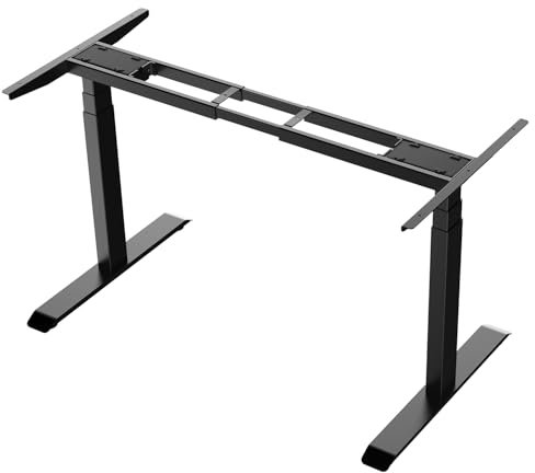 AIMEZO Höhenverstellbarer Schreibtisch Gestell, Elektrisch Tischgestell mit 2 Motoren, Kollisionsschutz, MemoryFunktion, Nur Schwarzer Rahmen