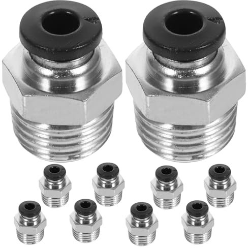 Didiseaon 10pcs Push Fit Air Fittings Pneumatic Straight Connectors Quick Connect Hose Fittings Air Hose Industrial Pneumatic Tubing