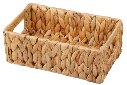 Tuesoa Cesta Mimbre para Almacenamiento, Cesta Jacinto Agua, Cestas para Inodoro, Soporte para Utensilios Cocina Estilo Rústico, Cesta Almacenamiento Artículos