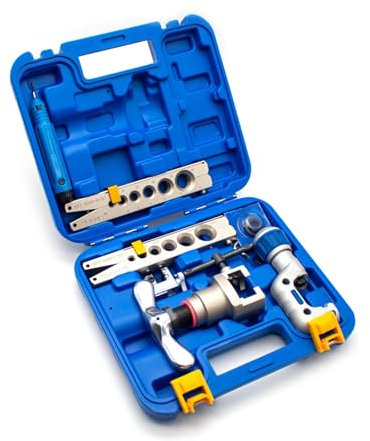 VFT-808-MIS - Herramienta de escariador métrico for reparación de refrigeradores y aire acondicionado con abocardador excéntrico, juego de expansores de tubos de latón Para cobre, aluminio y otros met