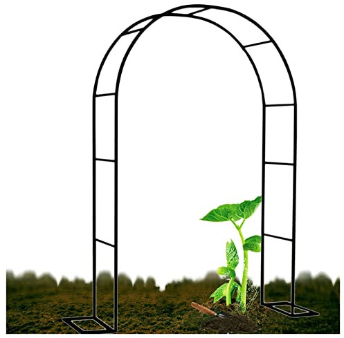 Arche de jardin en métal - Treillis robuste pour plantes grimpantes - En acier galvanisé - Disponible en largeurs 120/140/180/200/240/350 cm - Couleur noire parfaite pour les roses et les vignes.