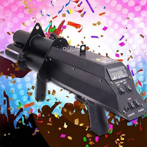 Cañón lanzador de confeti inalámbrico, máquina de chorro profesional con altura de pulverización de 8 a 10 m, disparador eléctrico recargable para fiestas, clubes, bodas, celebraciones de bar
