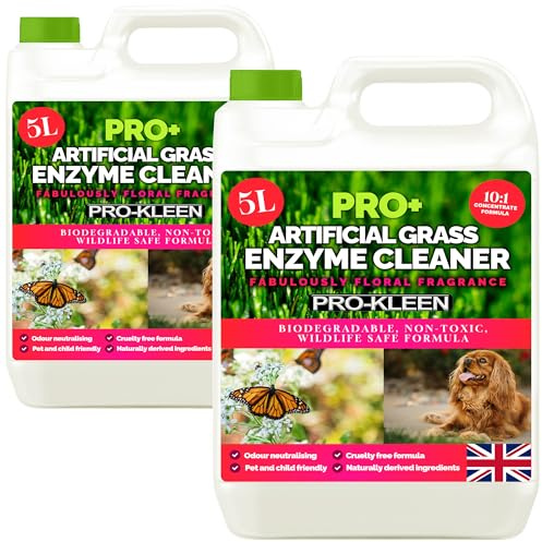 Pro-Kleen ProBio Artificial Grass Cleaner Probiotic Based Deodoriser Odour Eliminator 2 x 5L Non-Toxic Cruelty-free Pet Friendly - Floral Fragrance - Naturally derived Probiotic Cleaning