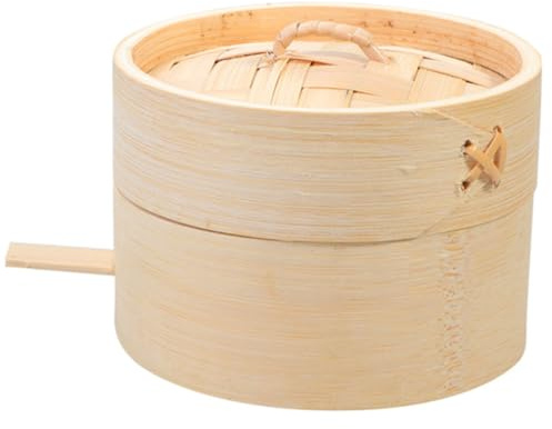 CONGARTENO Holz Dampfkorb Mit Deckel Rund 9cm Chinesischer Dampfer Für Knödel Dim Sum Desserts Gedämpftes Kochzubehör Für Schonendes Und Buffets