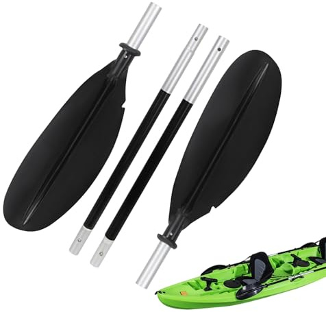 Generico Verstellbares Kajak-Paddel – verstellbares Paddel – Abnehmbare Doppelpaddel aus Aluminiumlegierung zum Angeln Wandern Wassersport Fluss See