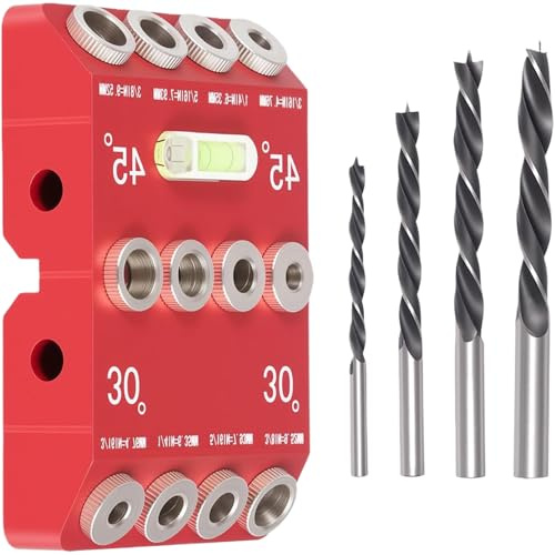Jiimhte Gabarit De Perçage Angulaire,Bloc De Guidage 30 45 90 Degrés | Accessoire De Précision Pour Travail Du Bois Escaliers Rampes Terrasses
