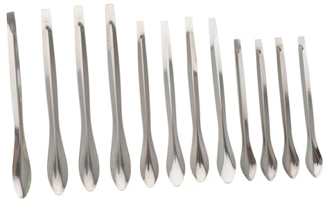 Veemoon 12 piezas Cucharas de Medir de Acero Inoxidable para Laboratorio de Cucharas Muestreo Precisas para Experimentos Químicos y Biológicos