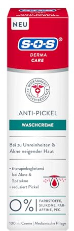SOS Derma Care Anti-Pickel Waschcreme (100 ml) – Klärende Gesichtsreinigung für unreine Haut – Unterstützt bei Pickeln & Hautunreinheiten – Ohne Farbstoffe, Silikone, Paraffine & PEG – Dermatologisch
