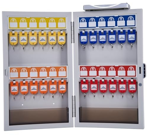 Armoire à clés en acier laminé à froid - Boîte à clés murale avec verrouillage p clés murale avec verrouillage par mot de passe pour l'immobilier - Solution de gestion sécurisée pour 24 clés