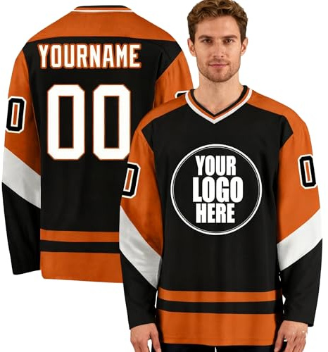 Maßgeschneidertes Eishockey-Jersey für Eltern und Kinder - Personalisiertes Trikot mit individueller Druck - Sportliches Shirt & Langarm-Pullover für Teams