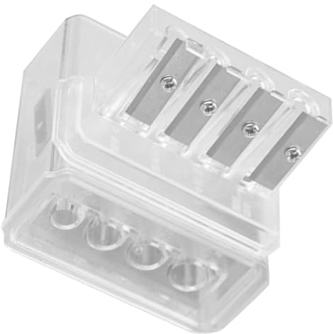 SEWOART Sacapuntas Manual de 4 Agujeros para Lápices y Crayones y Transparente Cuchilla Metálica para Afilado Adecuado para y Uso Escolar