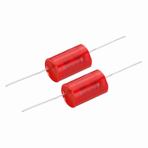 QUARKZMAN 2 Stück 1.8uf Frequenzweichen Kondensator 250V Rote | Axiale Audio Lautsprecher Crossover MKP Film Kondensator