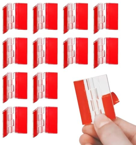 Lot de 12 Charnière, charnières en acrylique transparent - 35 x 30 mm Petites charnières de piano - En plastique transparent - Pour armoire, tiroir, meubles, bricolage
