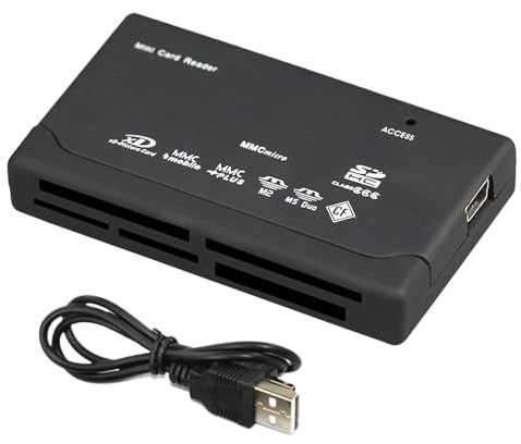 Lettore di Schede USB, Convertitore Sottile 6-in-1, Adattatore per Memory Card, per PC Fotocamera Telefono Trasferimento File
