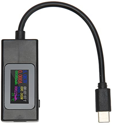 Culnflun Tester USB C 4-30 V 0-6,5 A, misuratore di potenza digitale voltmetro amperometro con display LCD per test del cavo del caricabatterie