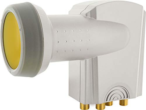 SCHWAIGER 395 Quattro LNB Sun Protect Digital résistant à la Chaleur Capuchon LNB Accessoires pour Parabole pour multiswitches Protection Contre Les intempéries Contacts dorés Gris Clair